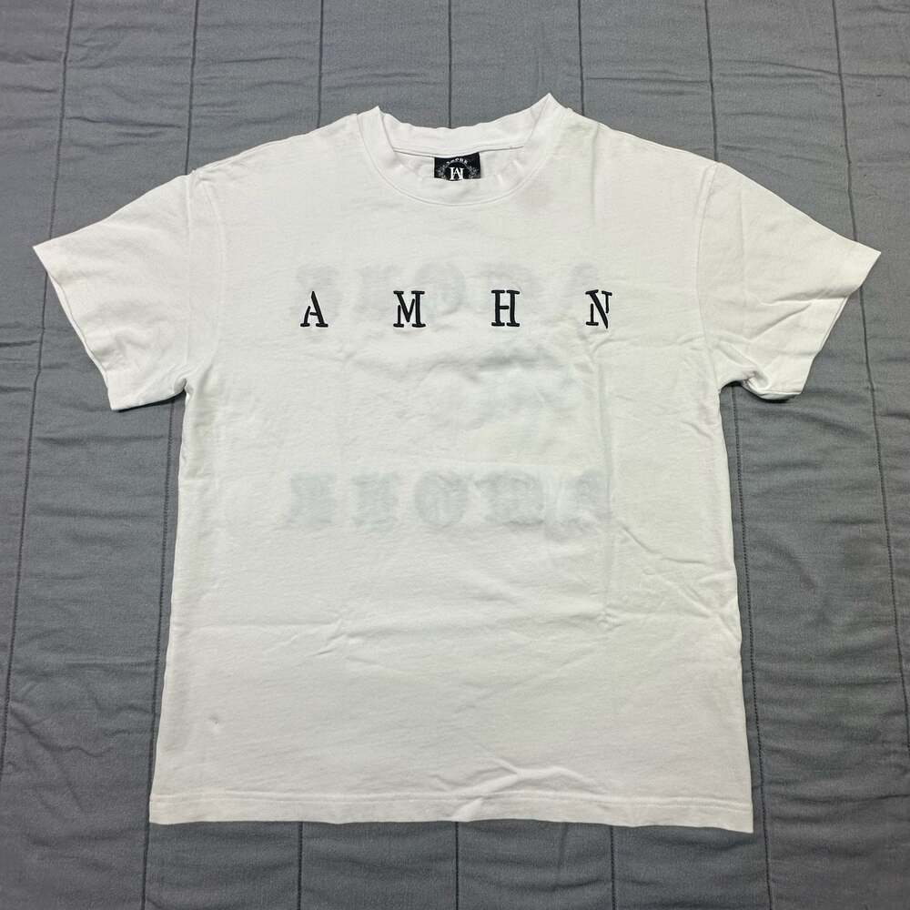 Amour Haine White Embroidered Logo Short Sleeve T-Shirt